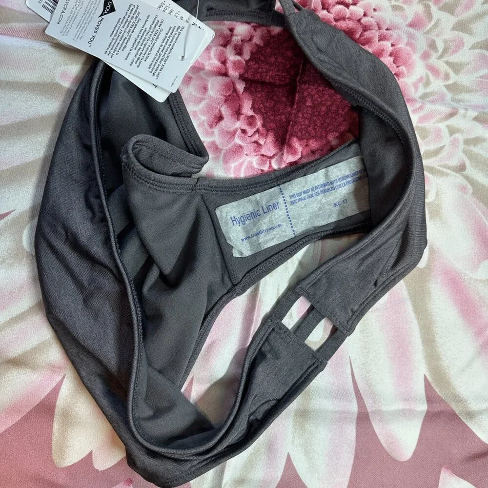 NWT - Athleta Aqualuxe Ladder Front Medium Tide Bottom - Silver/Black - Picture 5 of 5